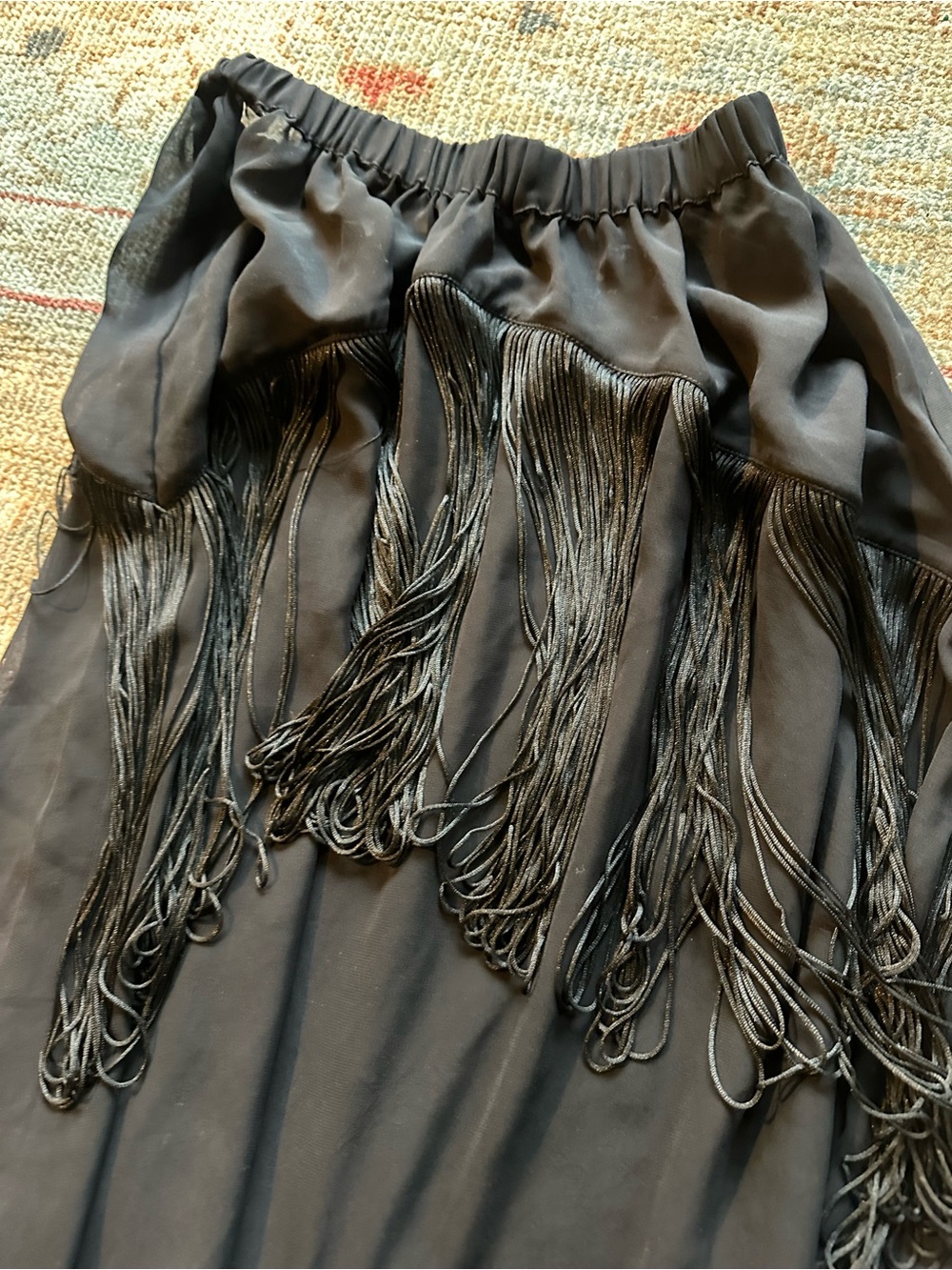 ASOS Black Elastic Waist Skirt with Satin Lining - Picture 4 of 5